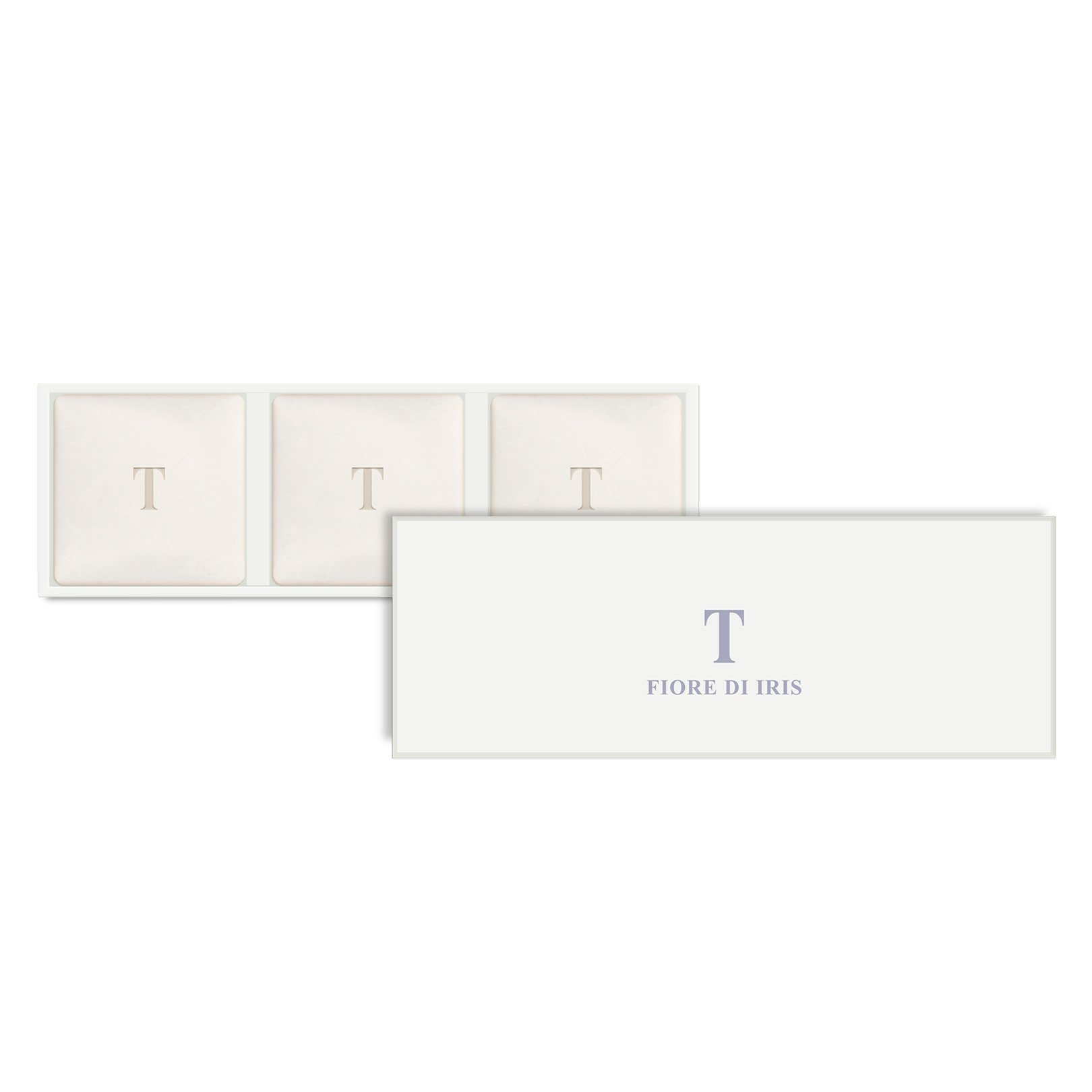 kit presente 3 sabonetes barra trussardi t fiore di iris 300g