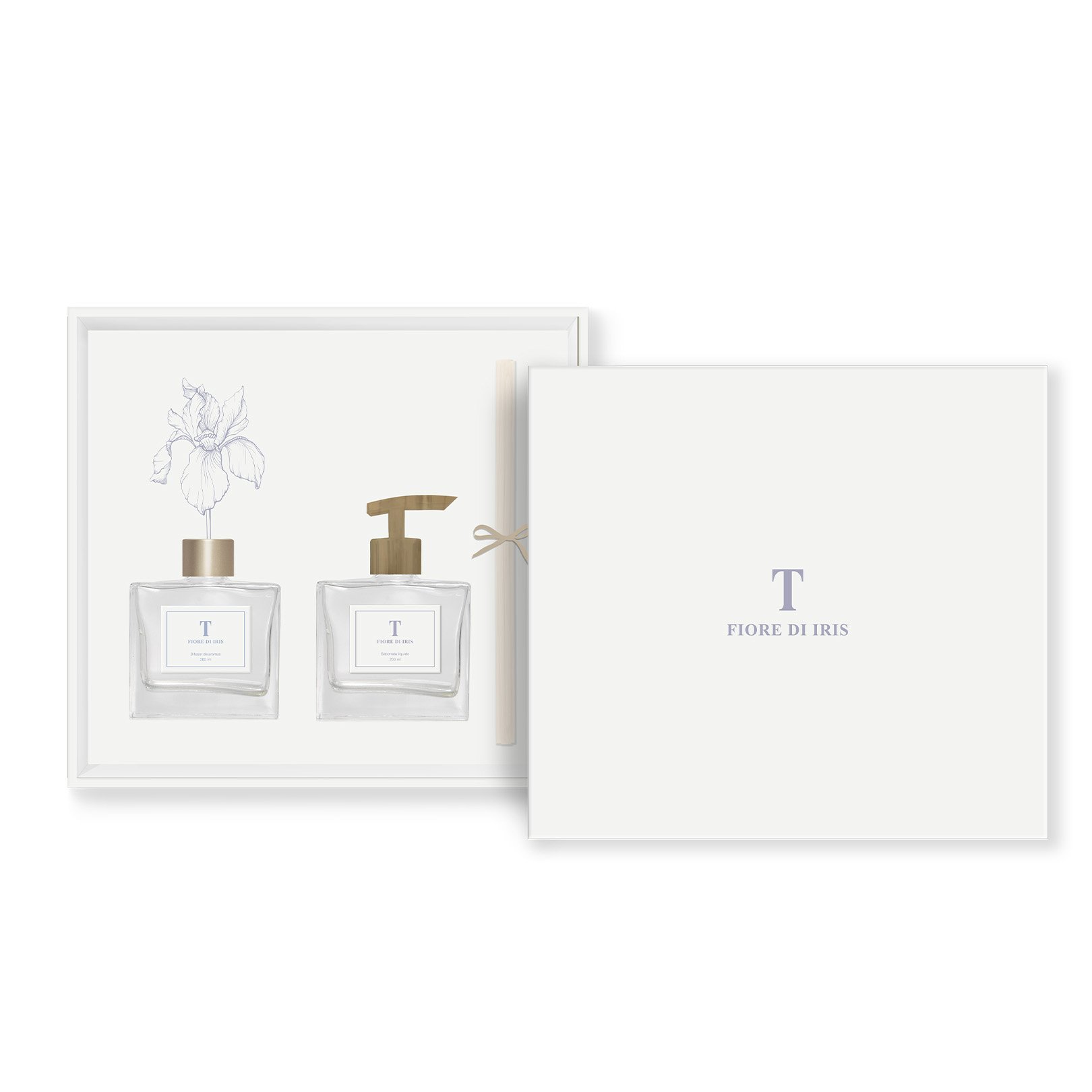 kit presente sabonete liquido e difusor t fiore di iris 200ml