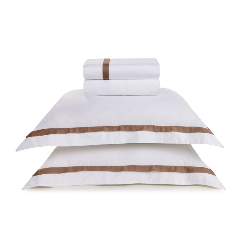 jogo de cama trussardi 300 fios cetim vercelli branco e vecchio still