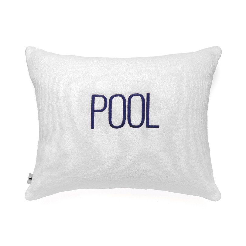 Almofada Retangular Piscina Sottile Casa  Bordado Pool Azul
