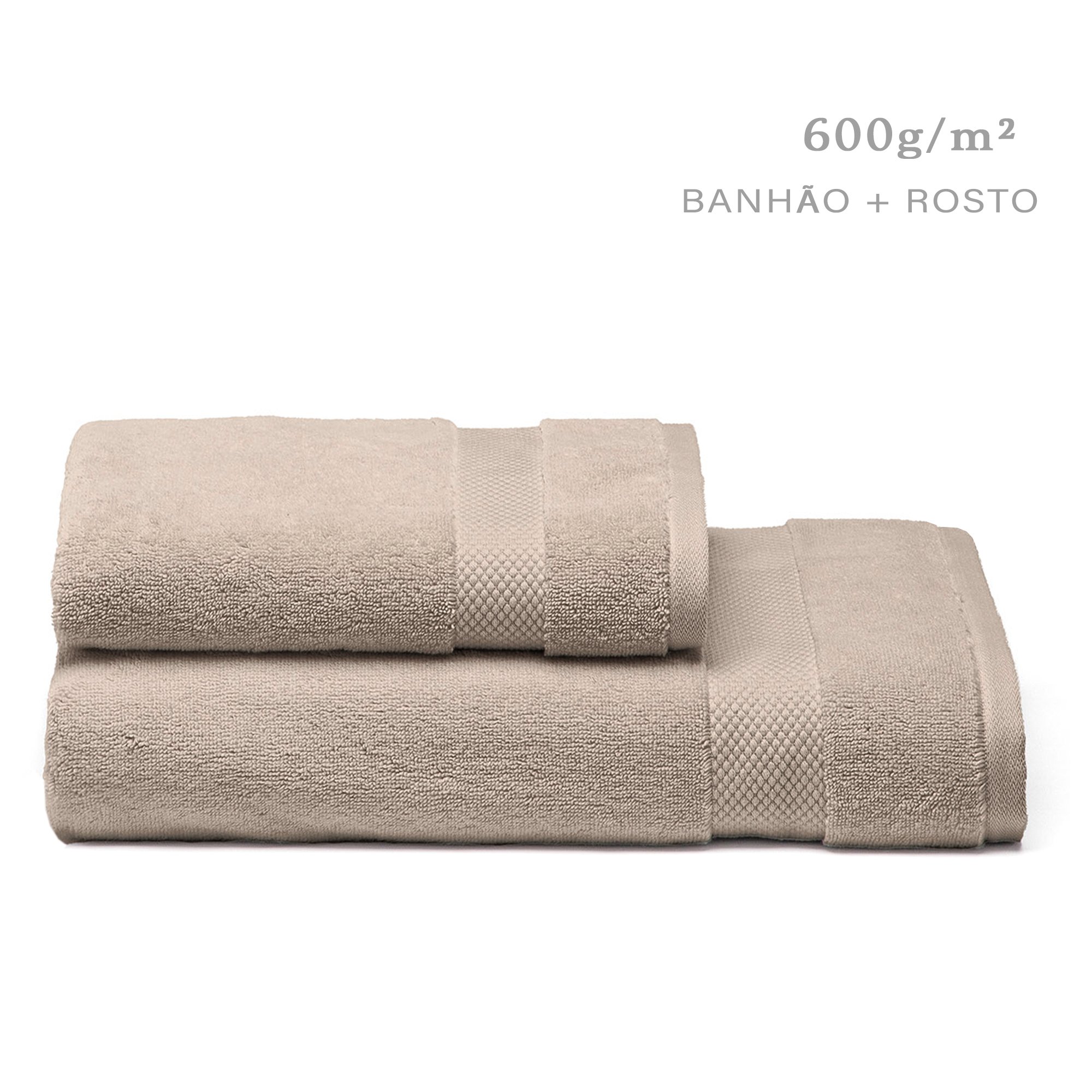 Kit Toalha Banhao Rosto Literie Allure BEIGE1 Sottile Casa