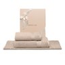jogo banho 3 pecas literie allure beige com caixa presente sottile casa
