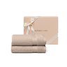 jogo 2 toalhas rosto literie allure beige com caixa presente sottile casa
