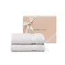 jogo 2 toalhas rosto literie allure branco com caixa presente sottile casa