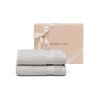 jogo 2 toalhas rosto literie allure gris com caixa presente sottile casa