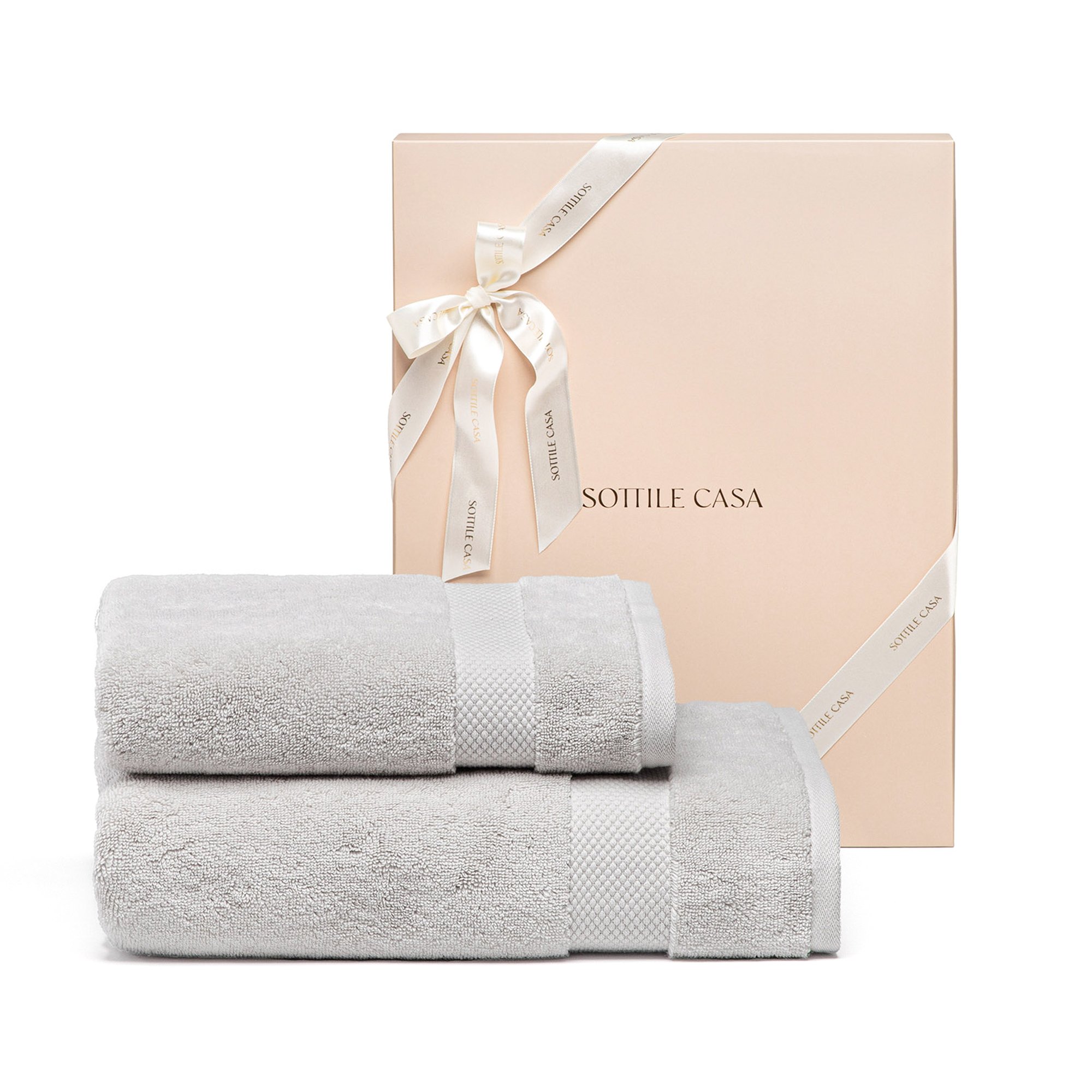 Jogo Toalha banhao rosto literie allure gris com caixa sottile casa1
