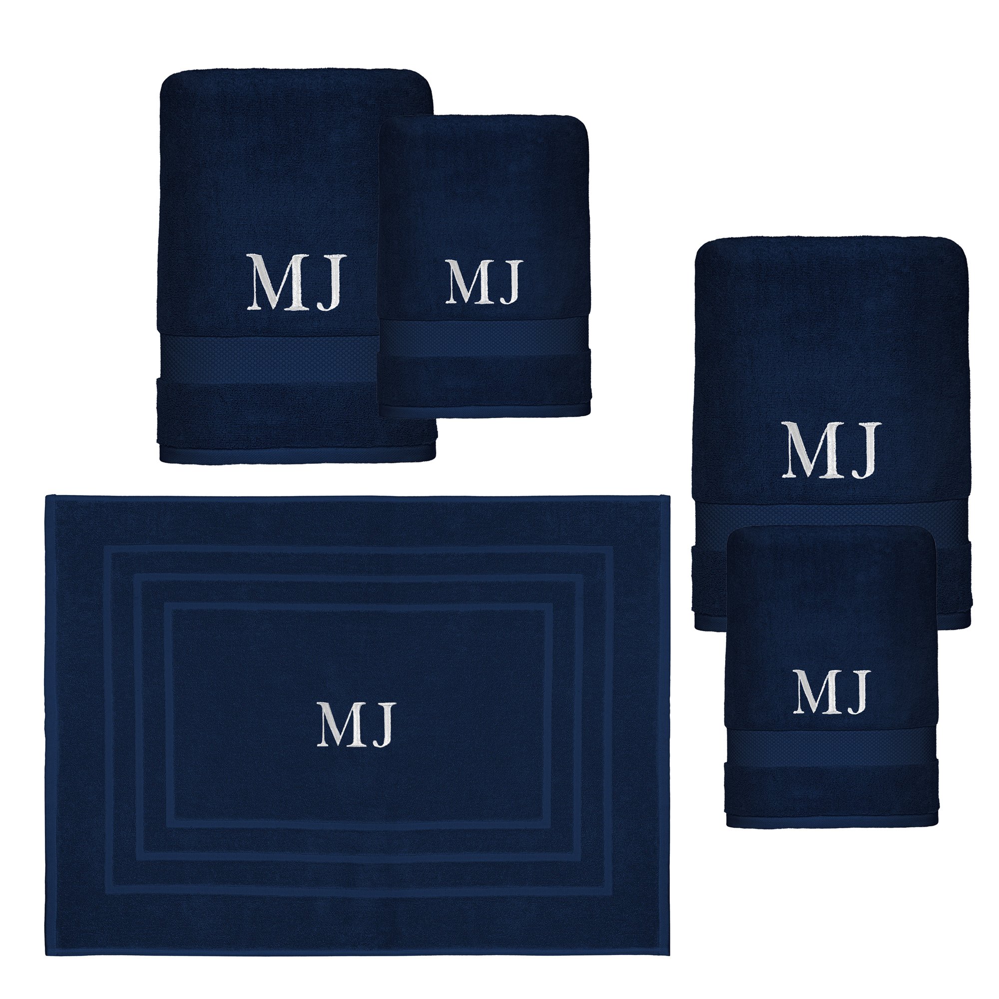 01 jogo banhao 5 pecas literie 100 algodao allure marino