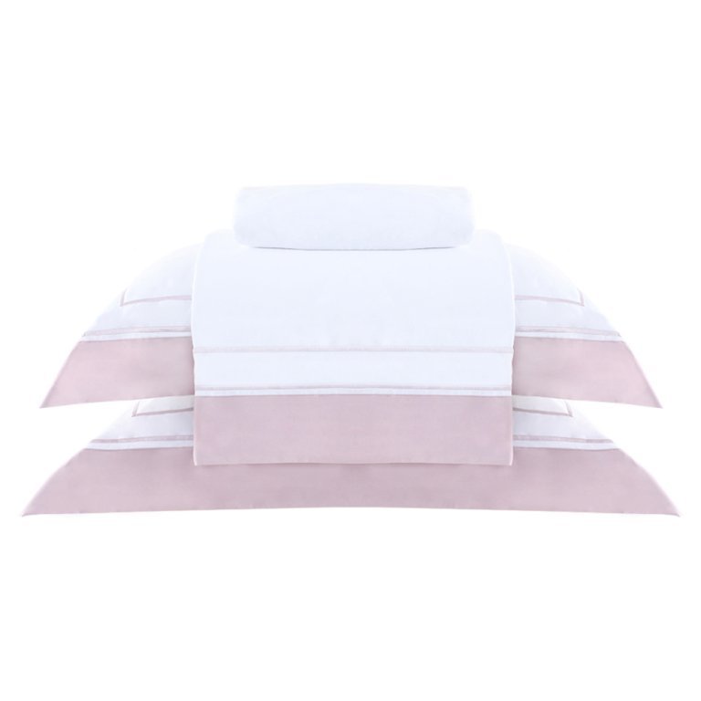 04 jogo de cama buddemeyer luxus cetim 400 fios savile branco e prata