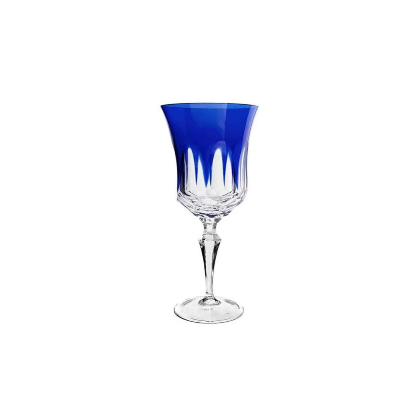 taca de cristal lapidado para licor 60ml azul escuro