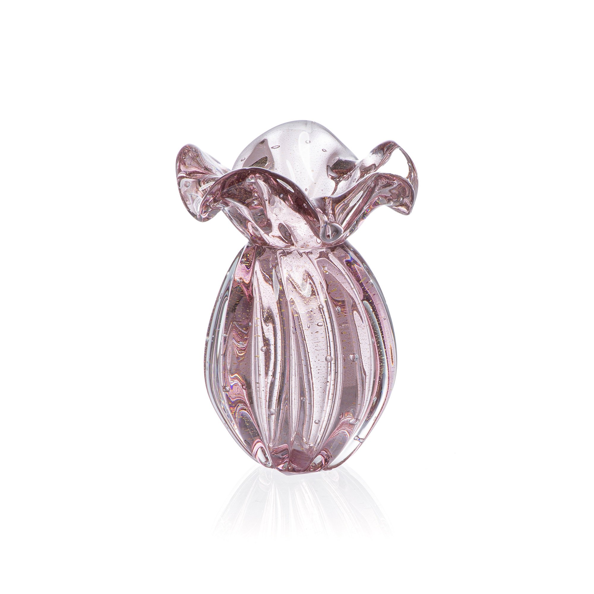 vaso murano enns com ouro new rubi pp