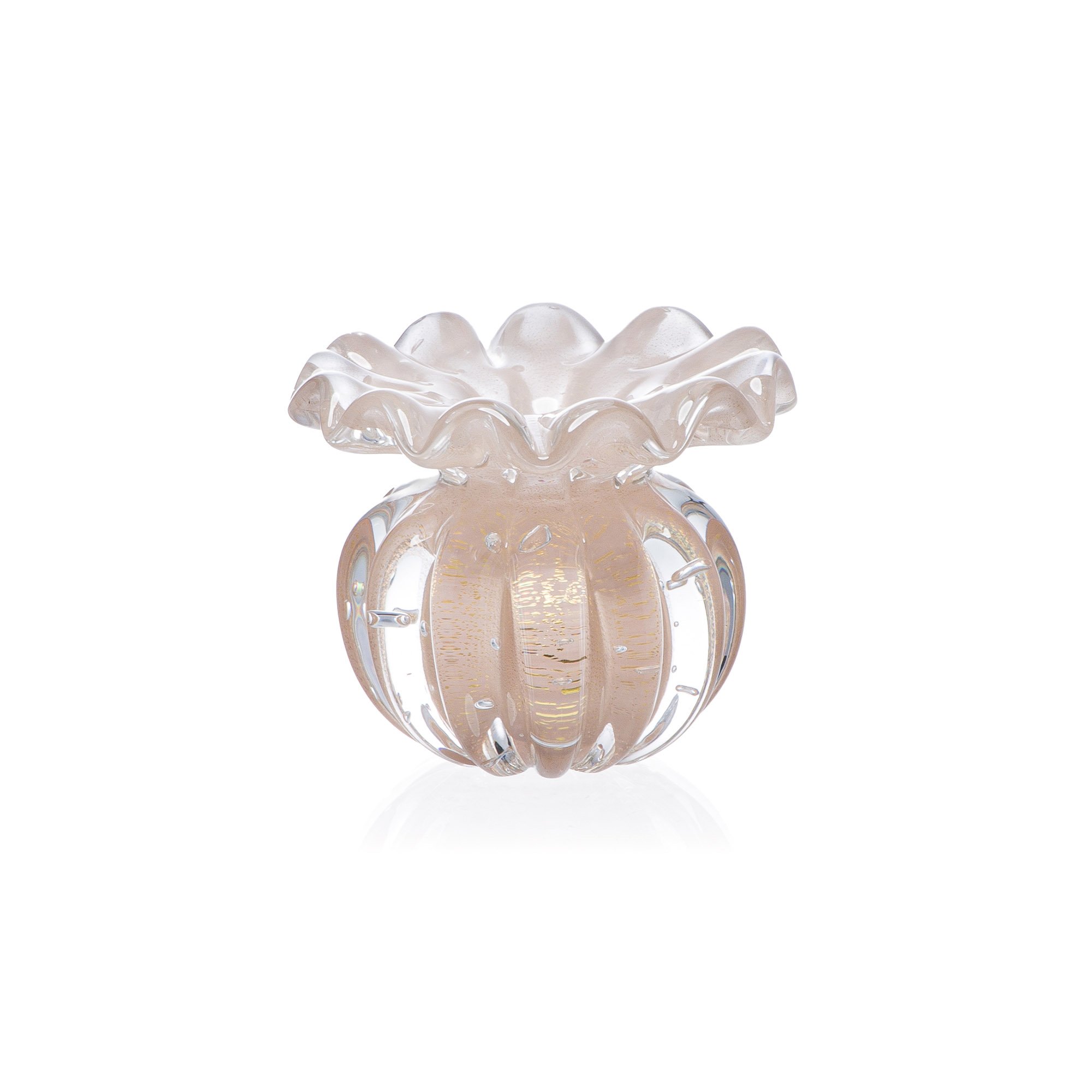 vaso murano battlo com ouro champagne pp