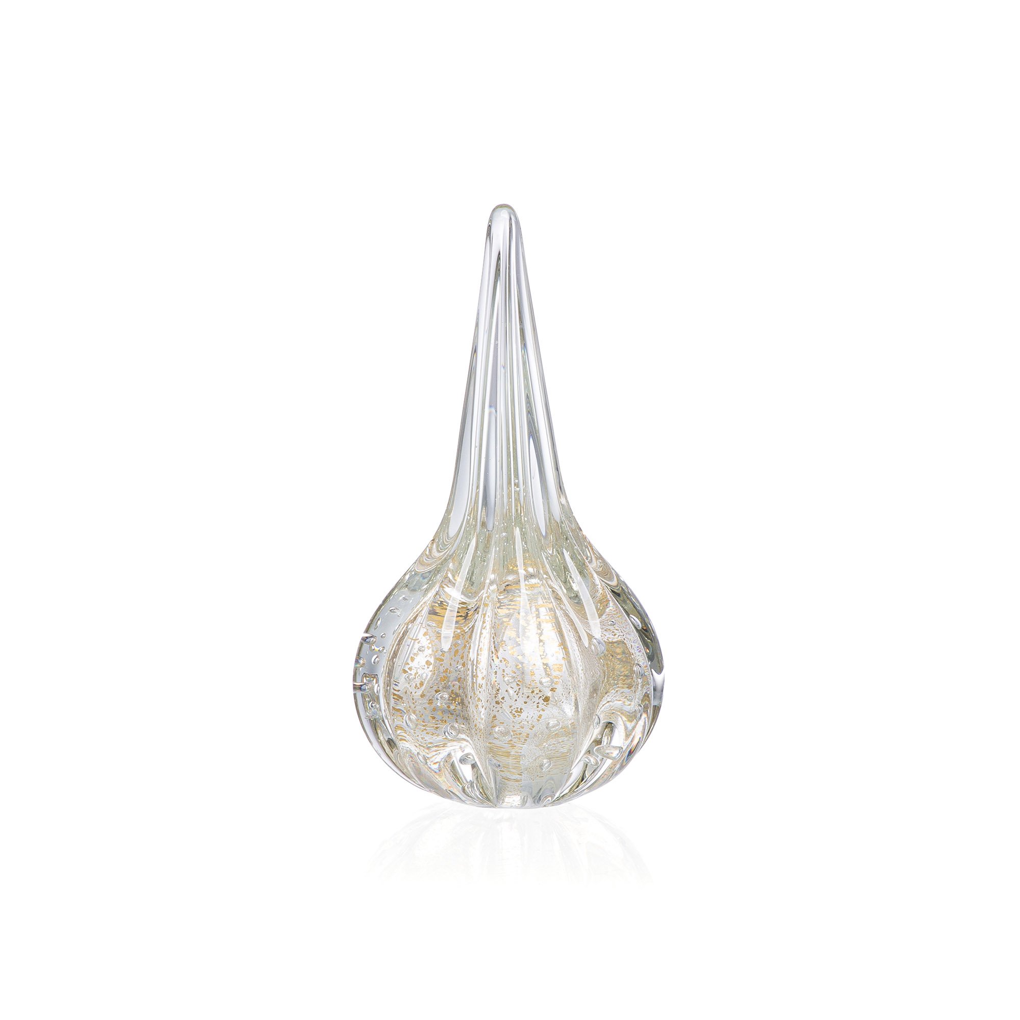 gota murano delft com ouro p cristal transparente