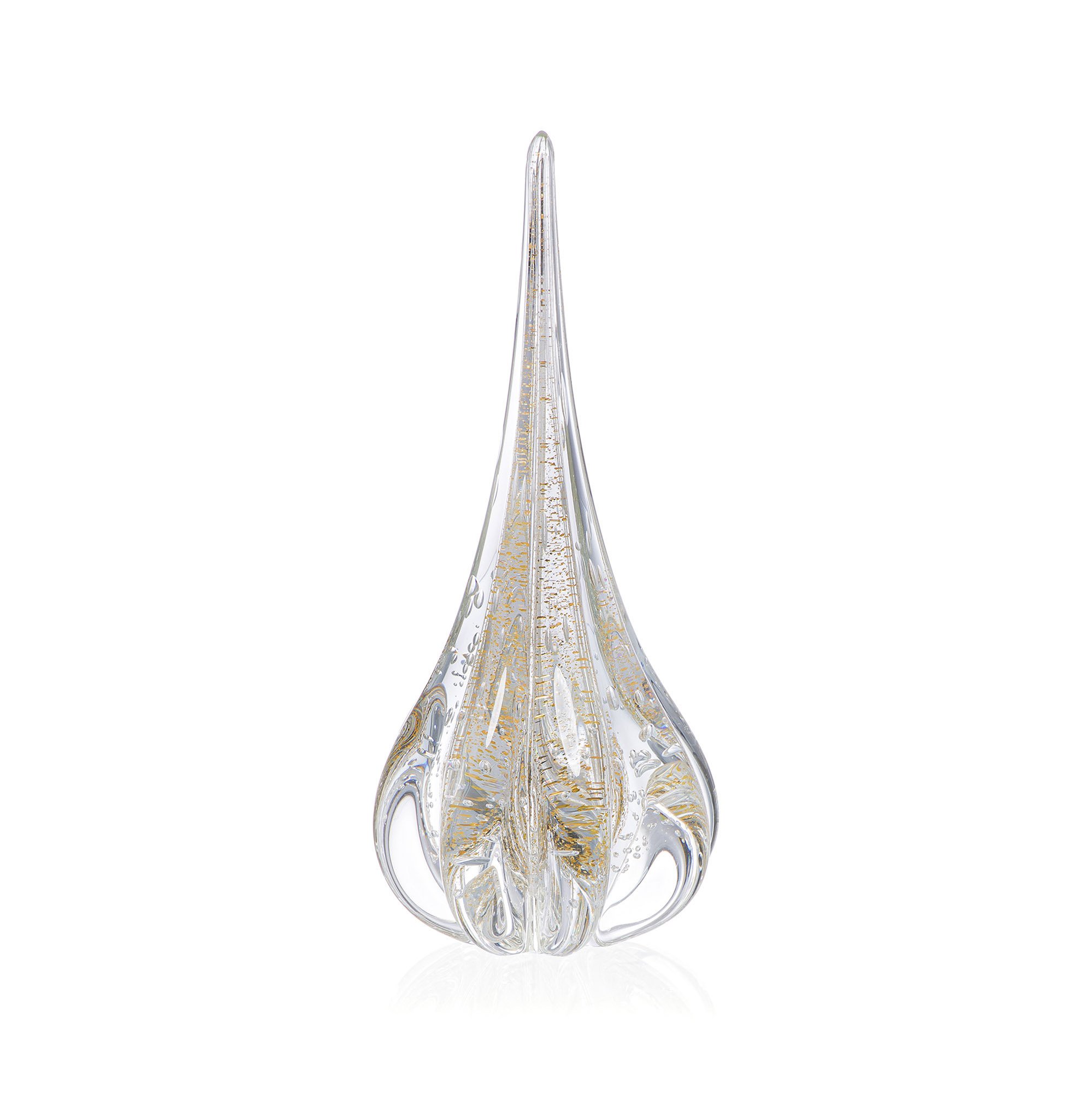 gota murano fenix com ouro cristal transparente m