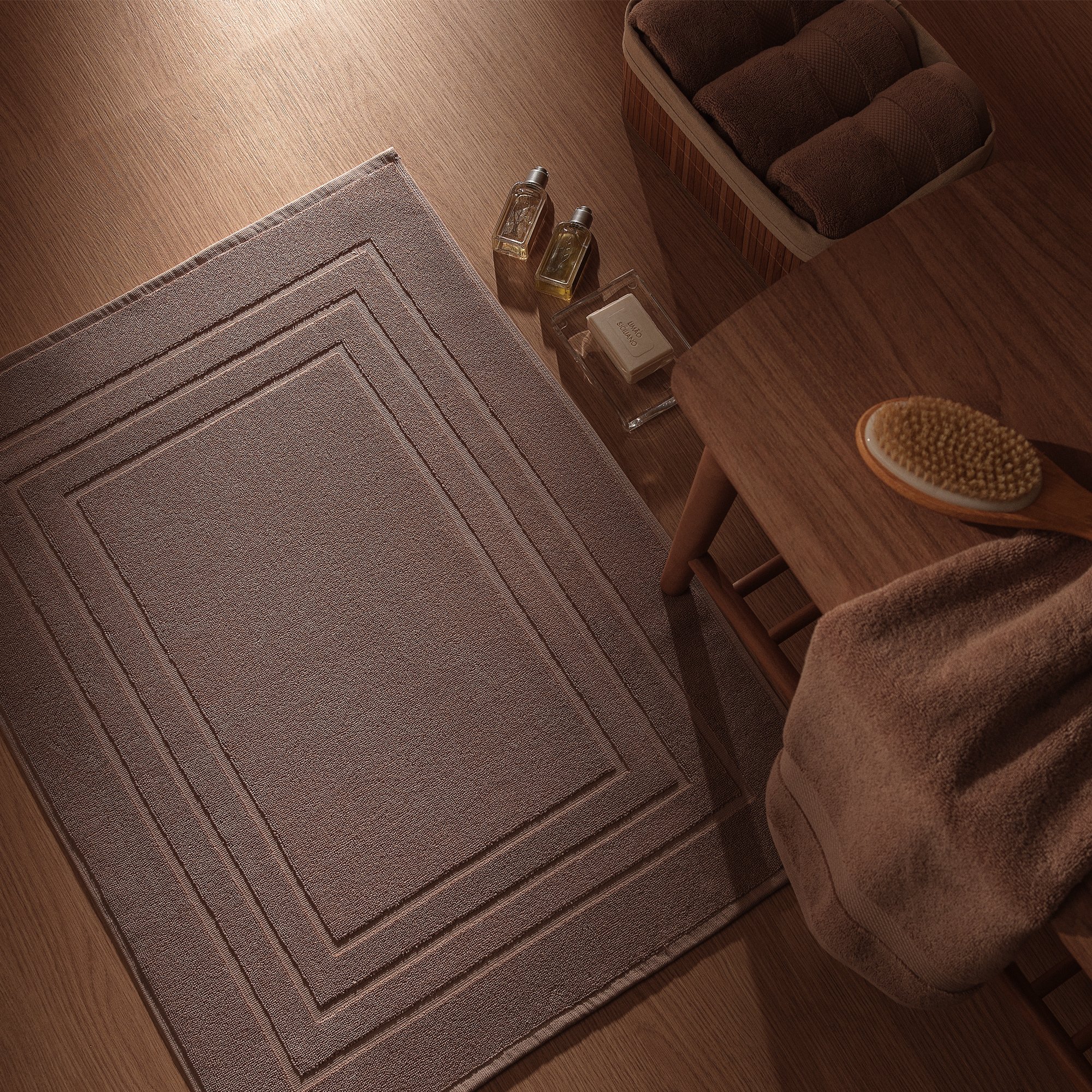 01 toalha de piso literie 100 algodao allure beige