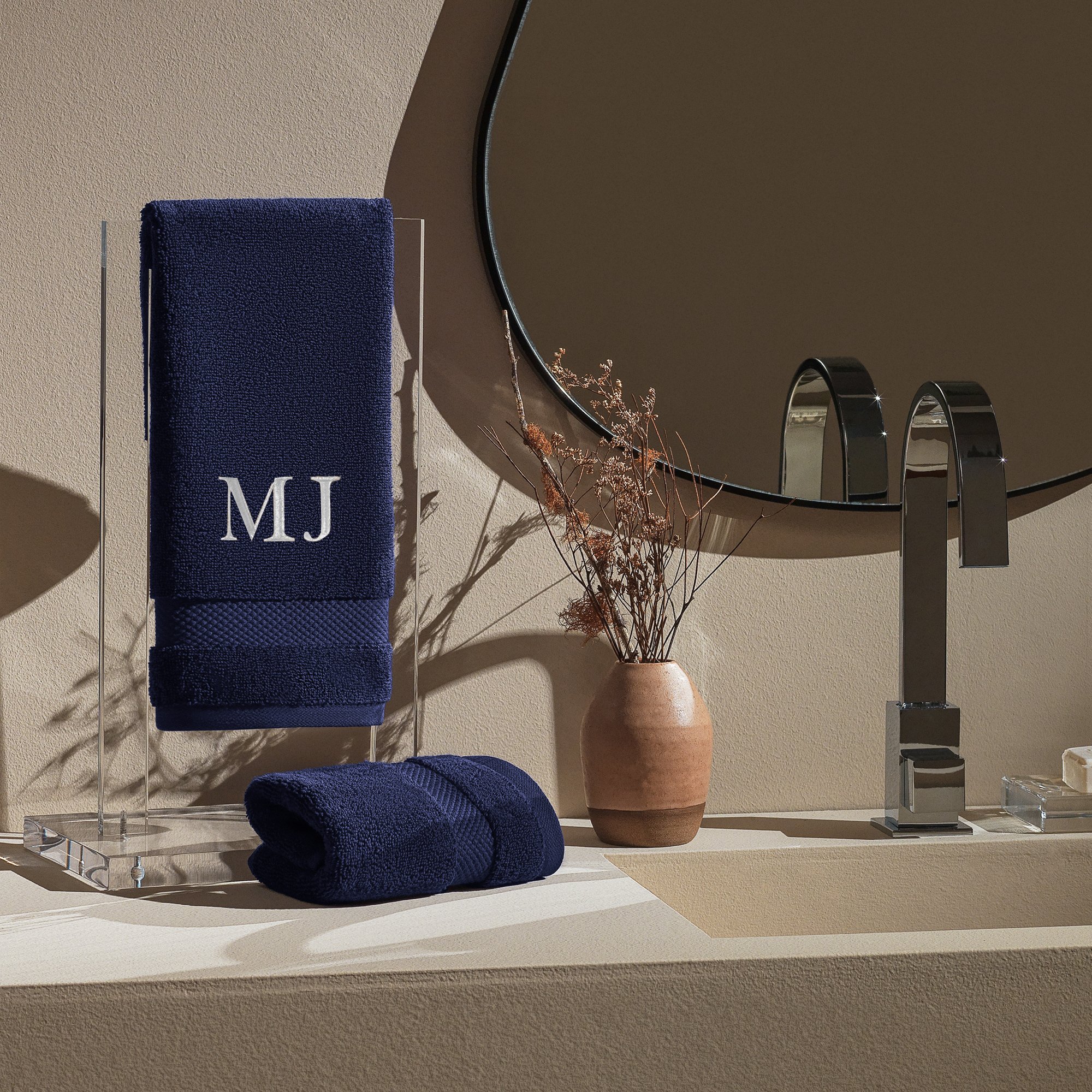 01 toalha de lavabo literie 100 algodao allure marino