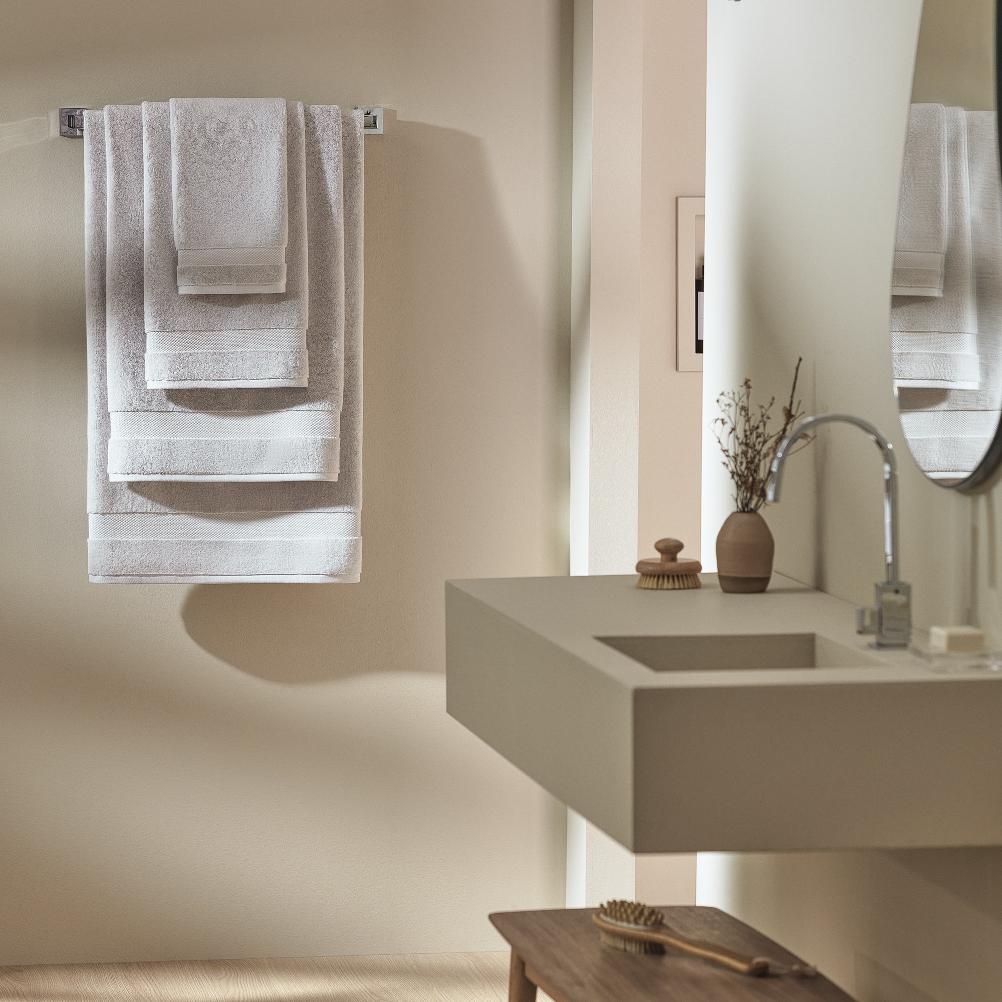 01 jogo banho 5 pecas literie 100 algodao allure gris