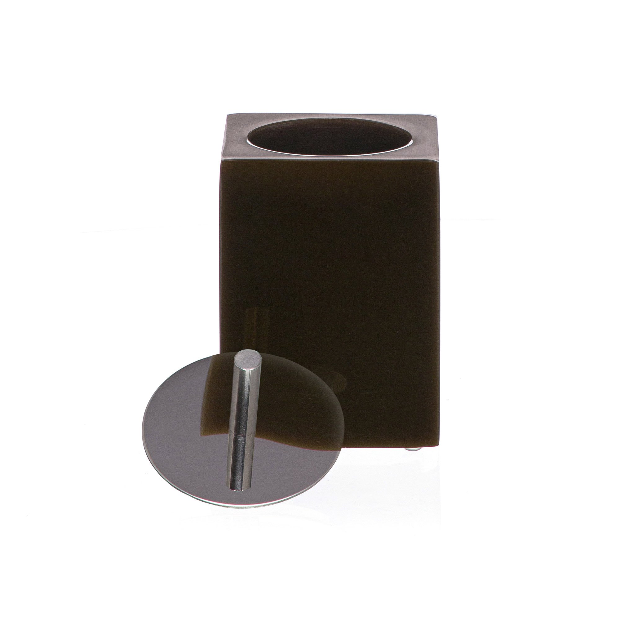 porta algodao davos resina marrom esverdeado cromado sottile casa2