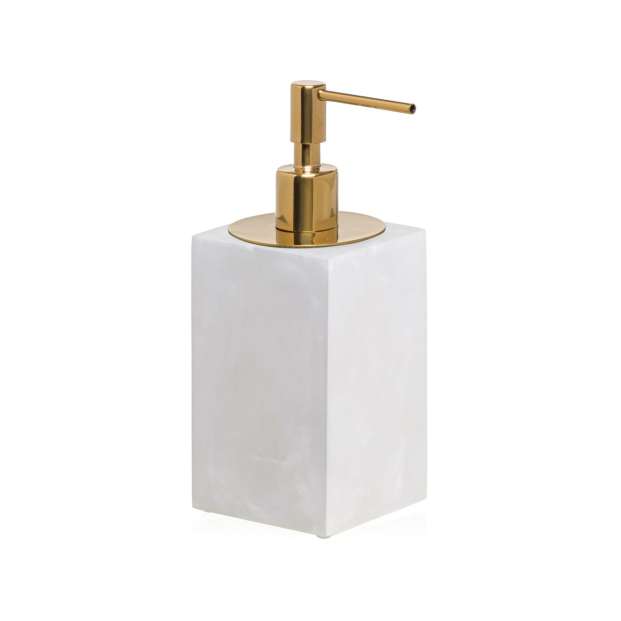 porta sabonete liquido davos resina madreperola off white matte gold sottile casa