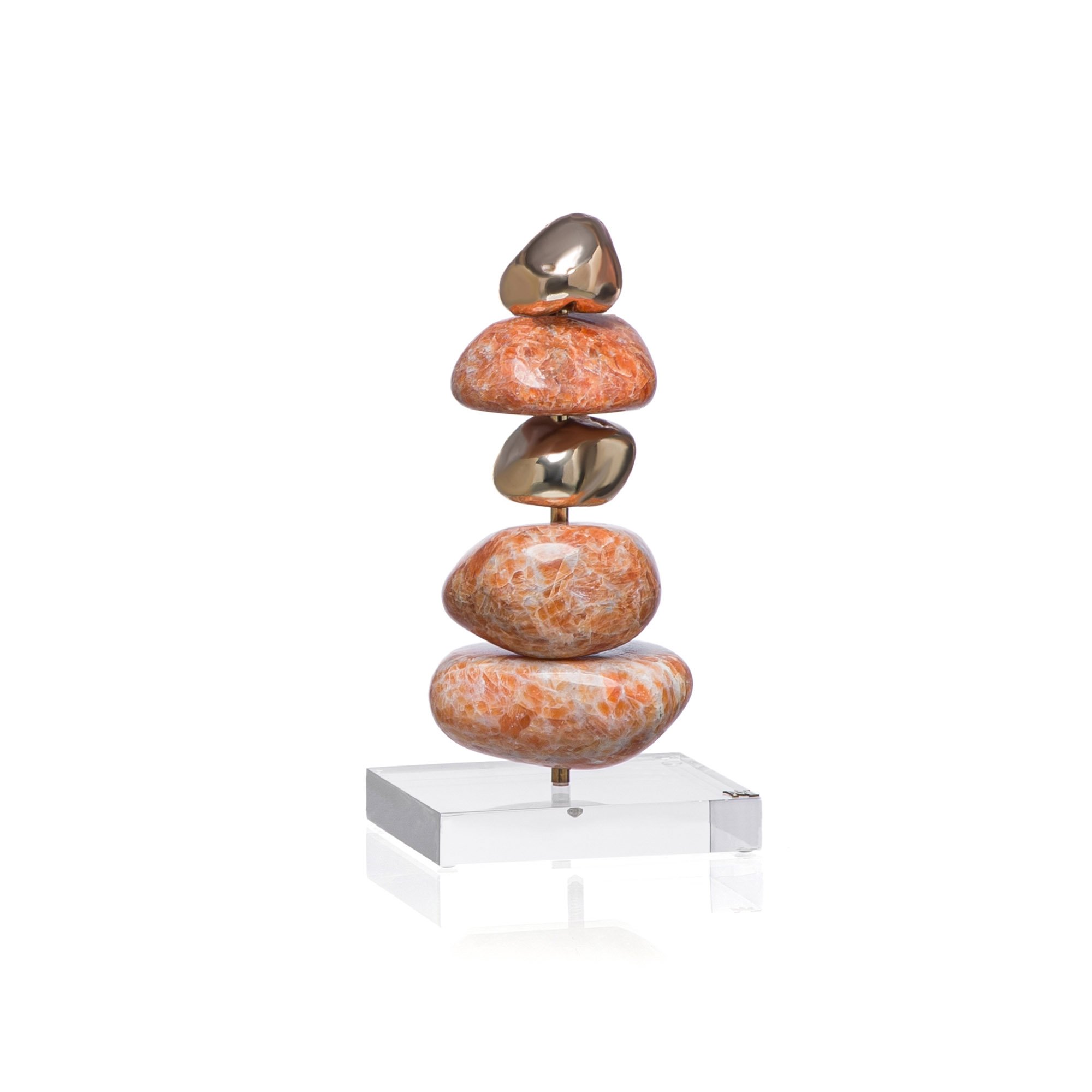 escultura pedra calcita laranja m