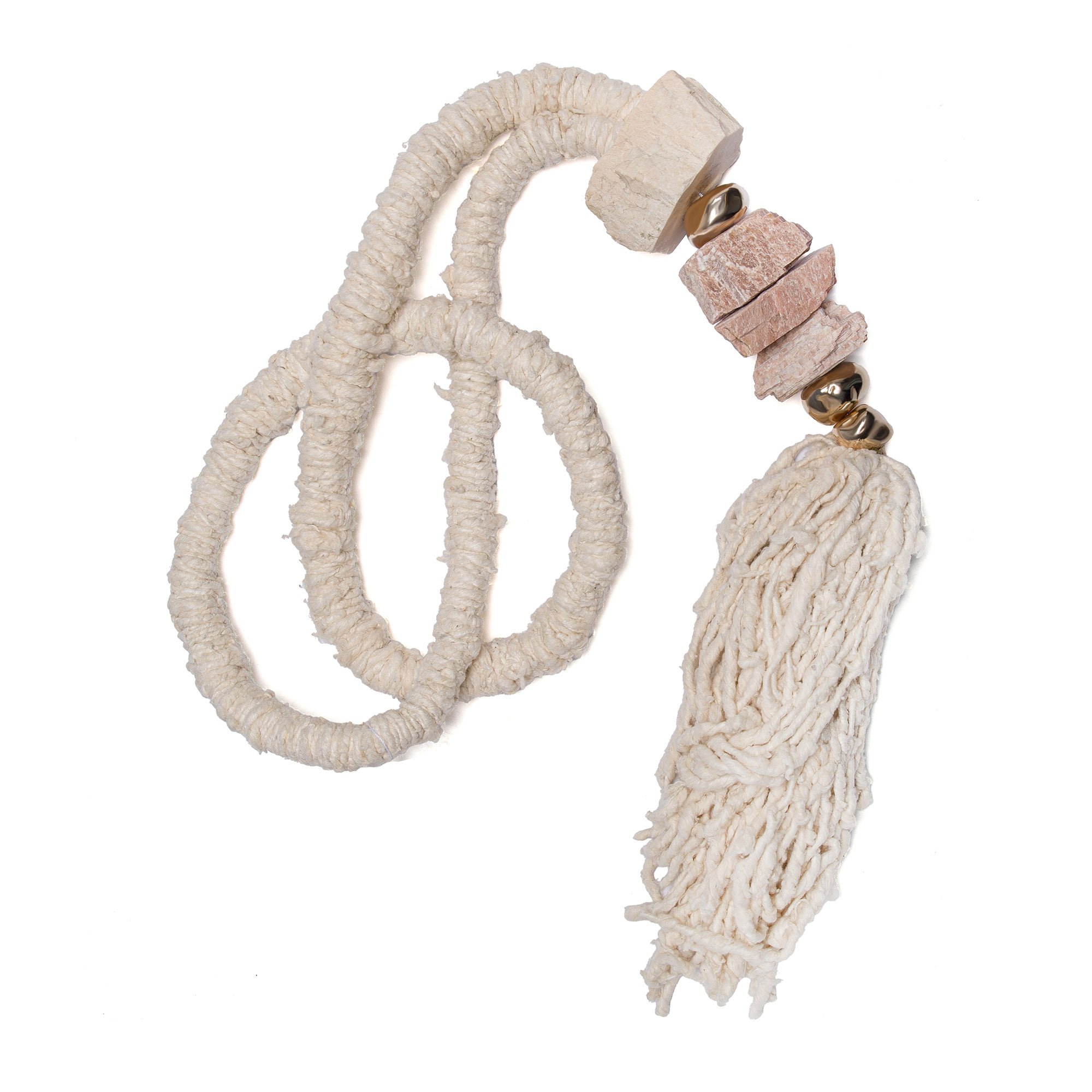 colar parede franja pedra feldspato