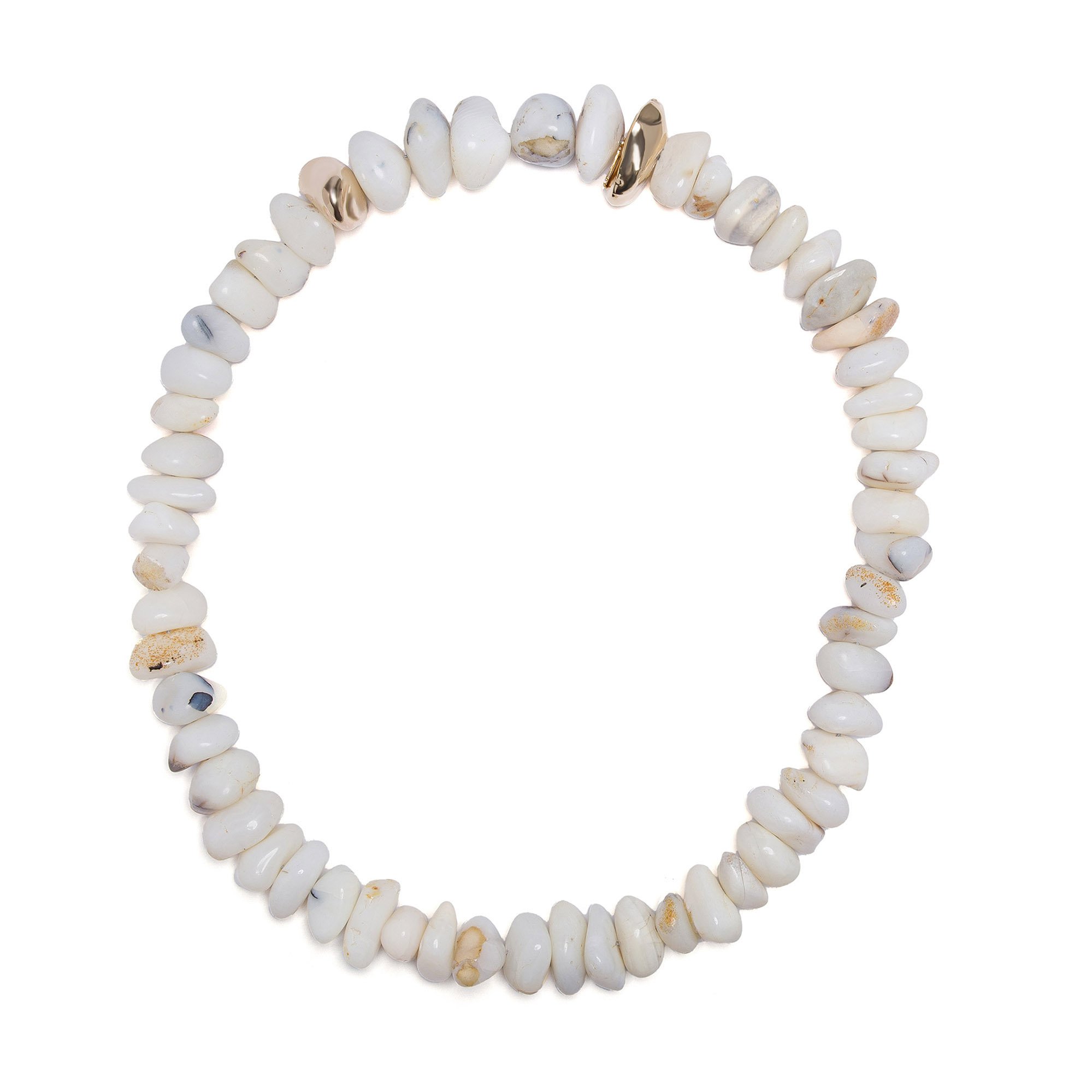 colar de mesa pedra opala branca