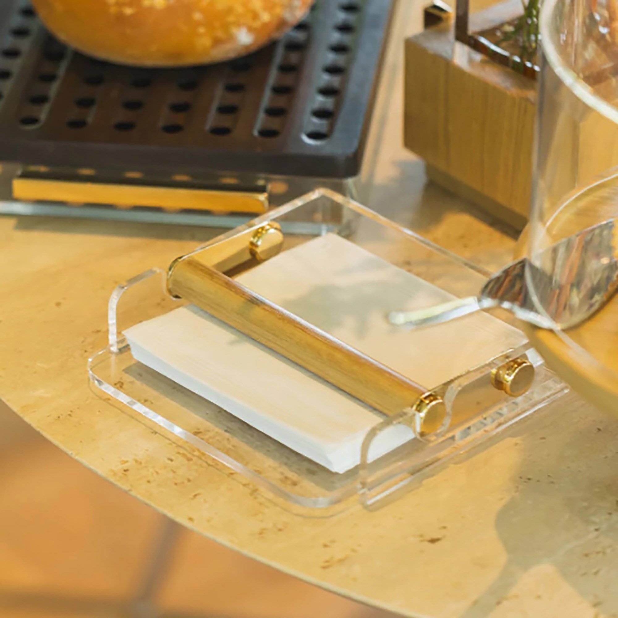 porta guardanapos alenya m madeira tauari ambientada