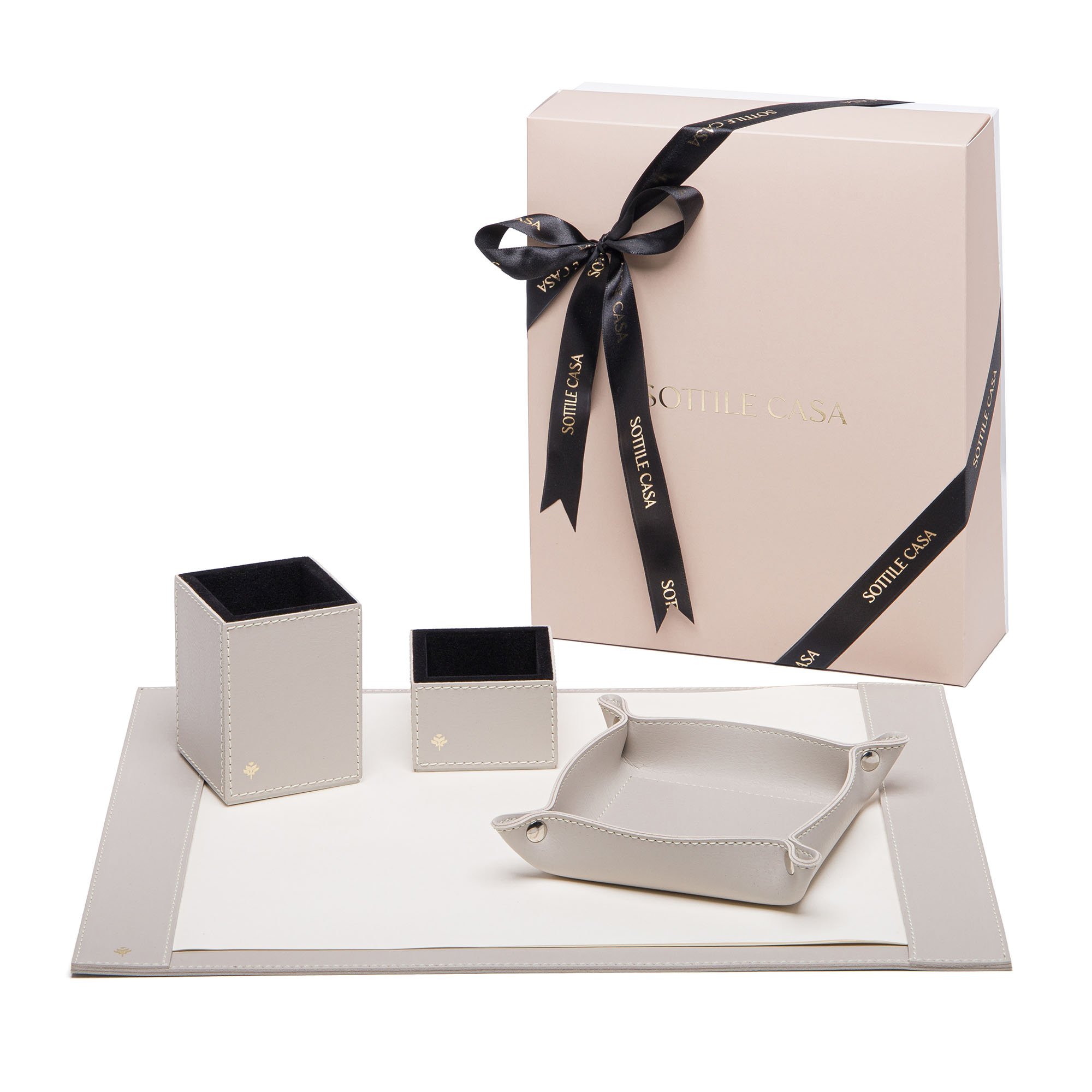 kit escritorio quatro pecas pu gelo