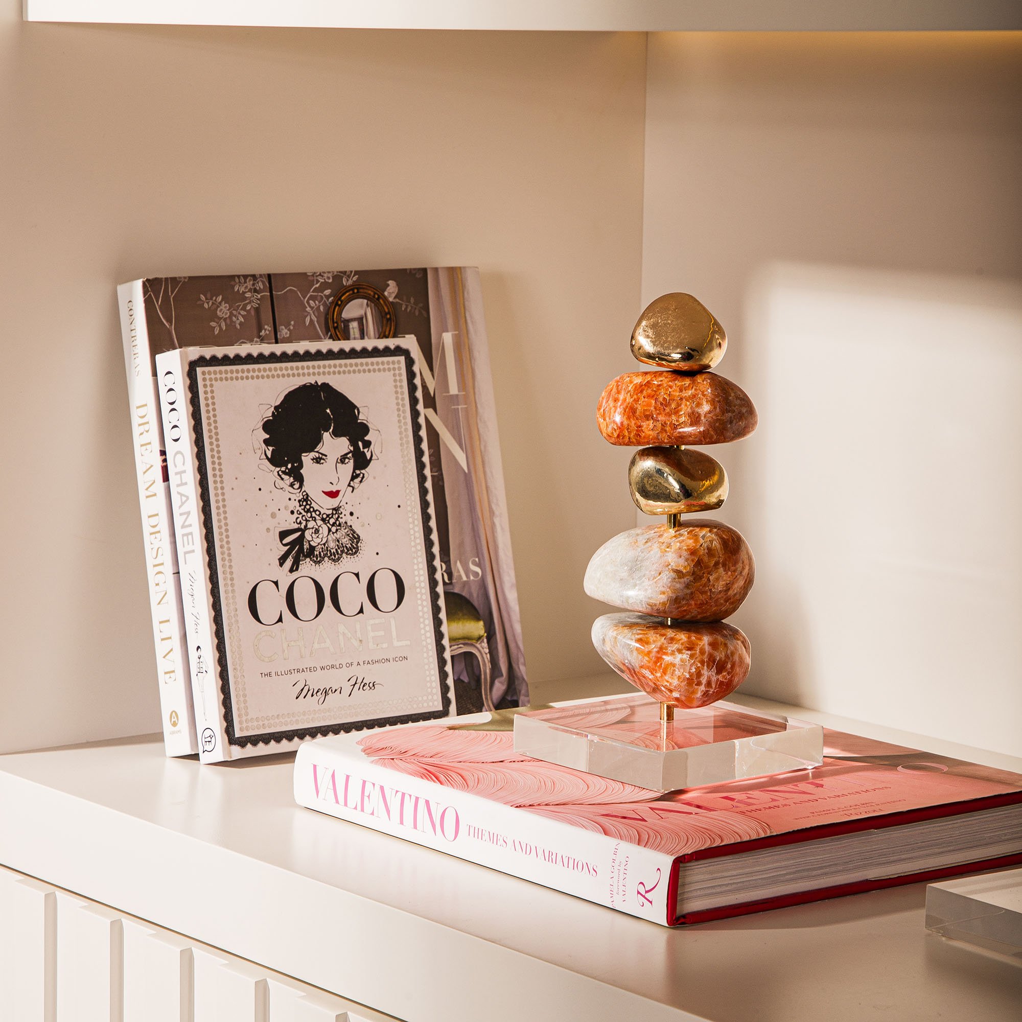 escultura calcita laranja 1336 2