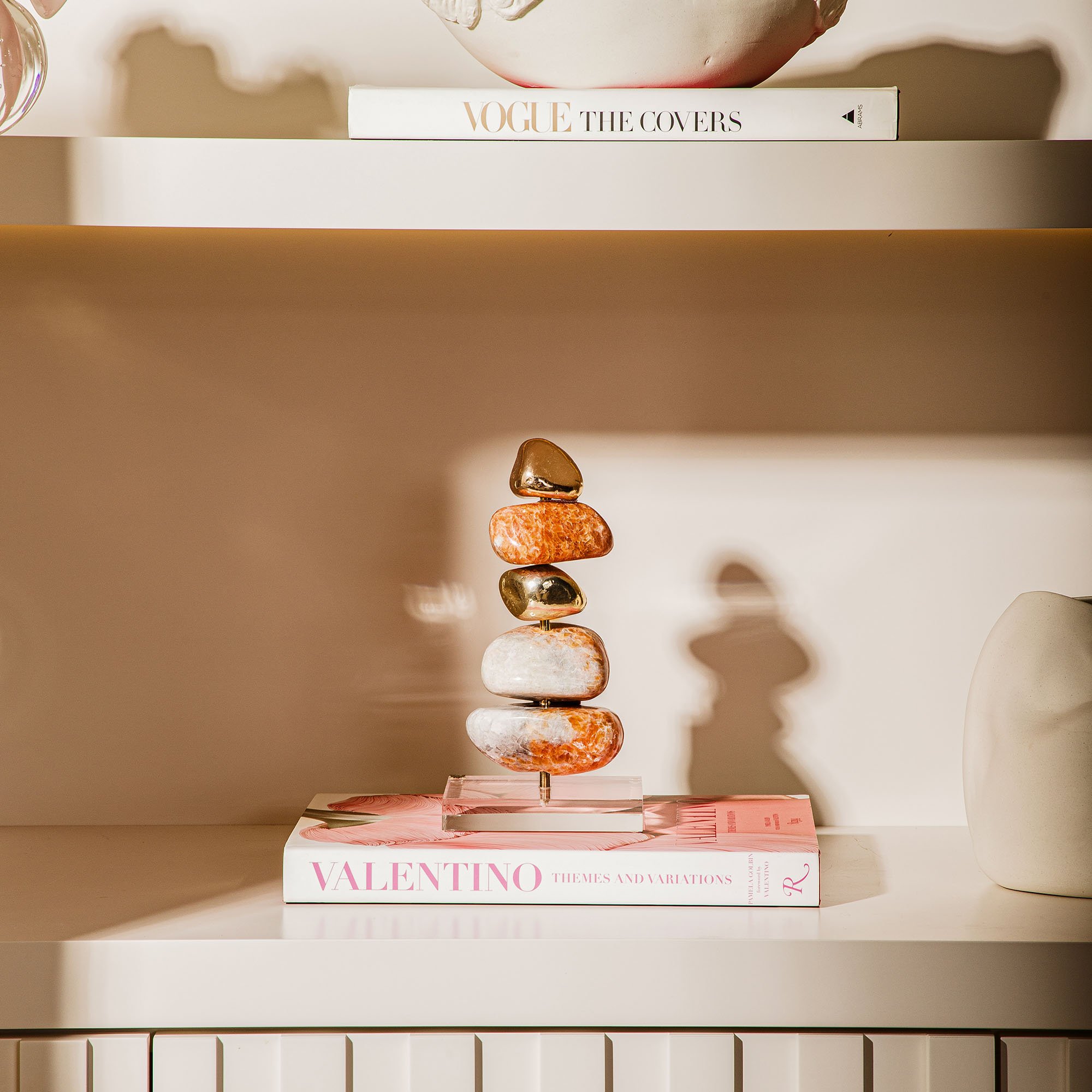 escultura calcita laranja 1336