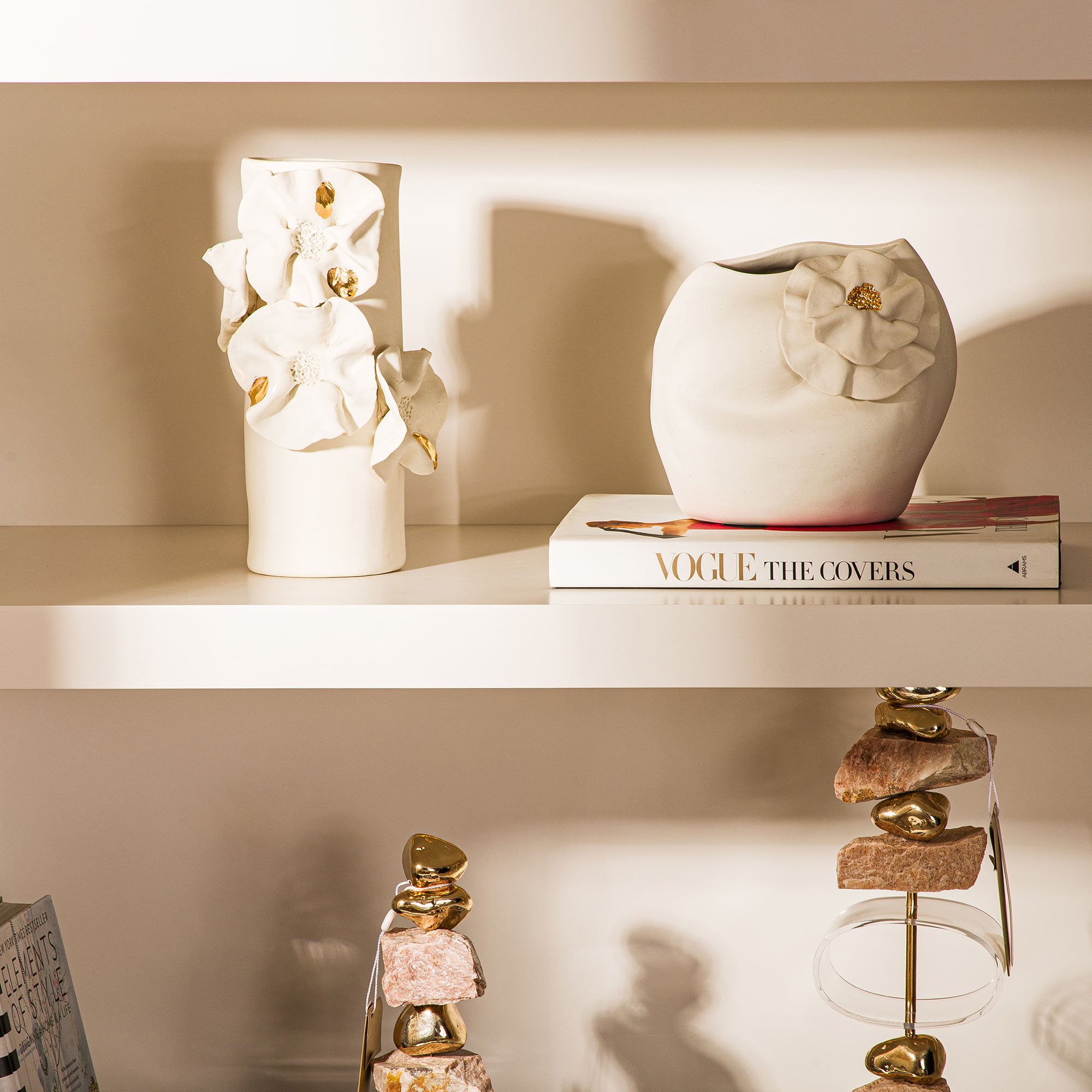 vaso porcelana poesia dourada gold p lemotif