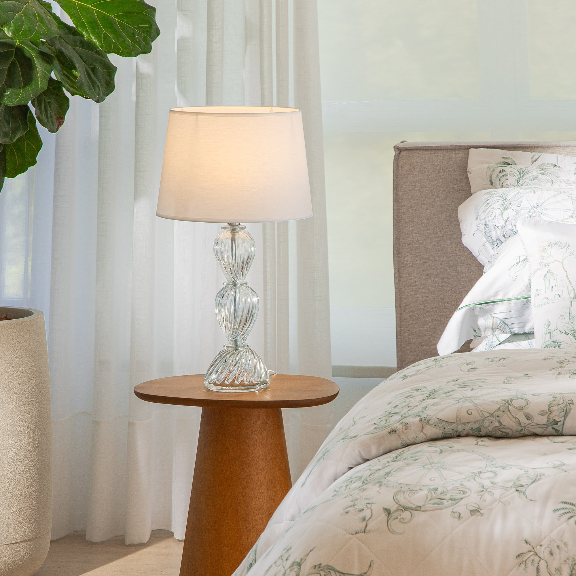 abajur murano santorini transparente