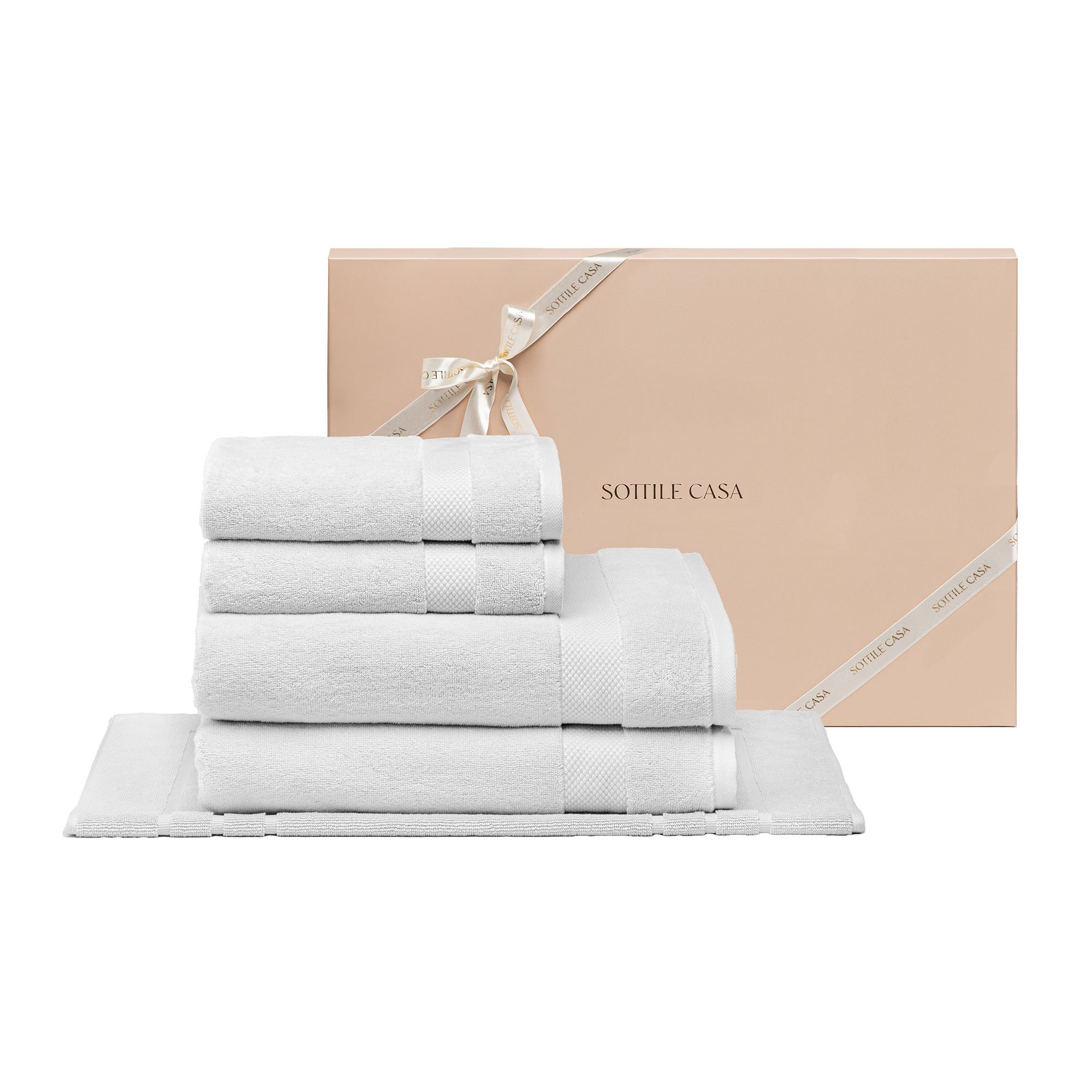 jogo banhao 5 pecas literie allure branco sottile casa com caixa