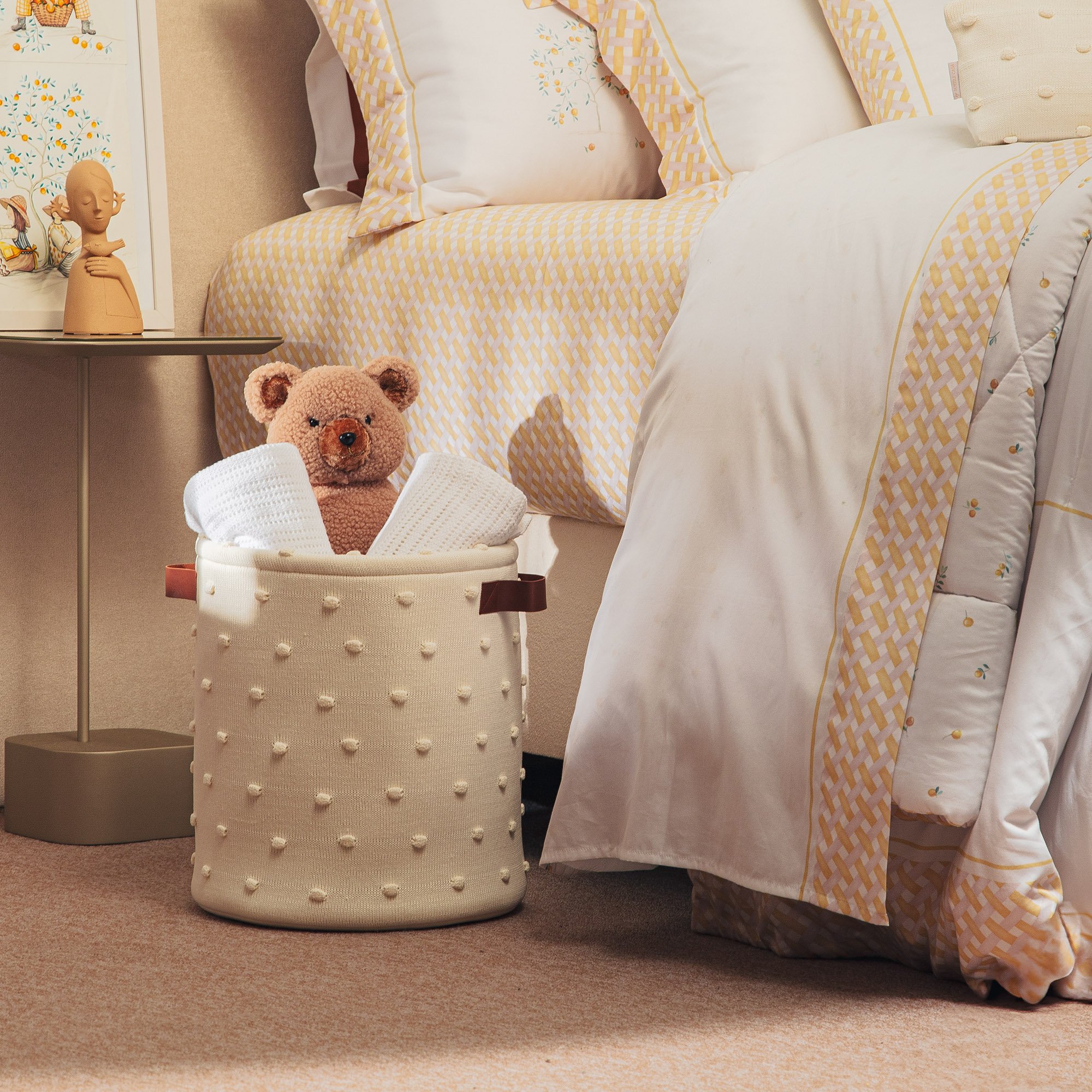 cesto organizador tricot literie natural