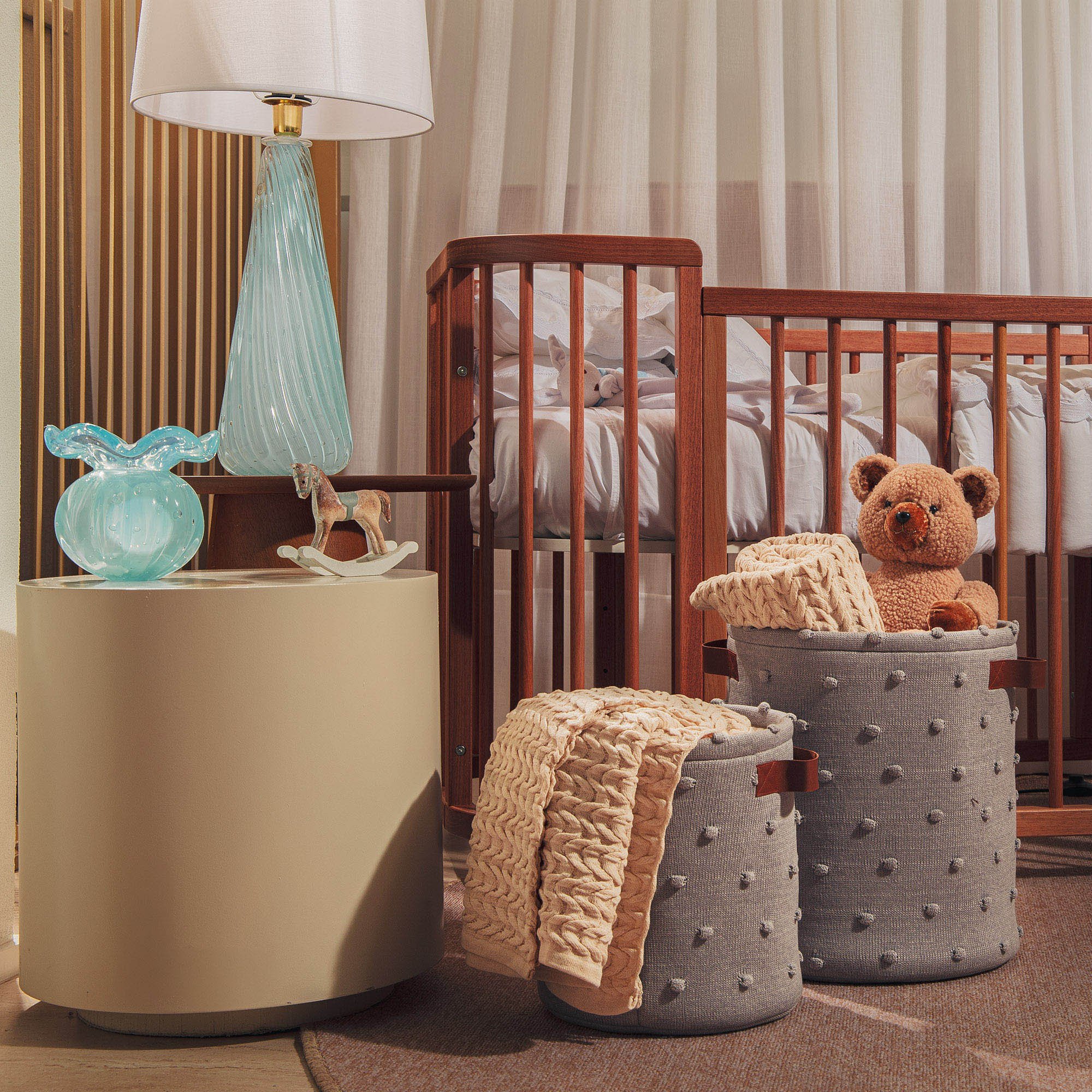 cesto organizador tricot literie gris 2