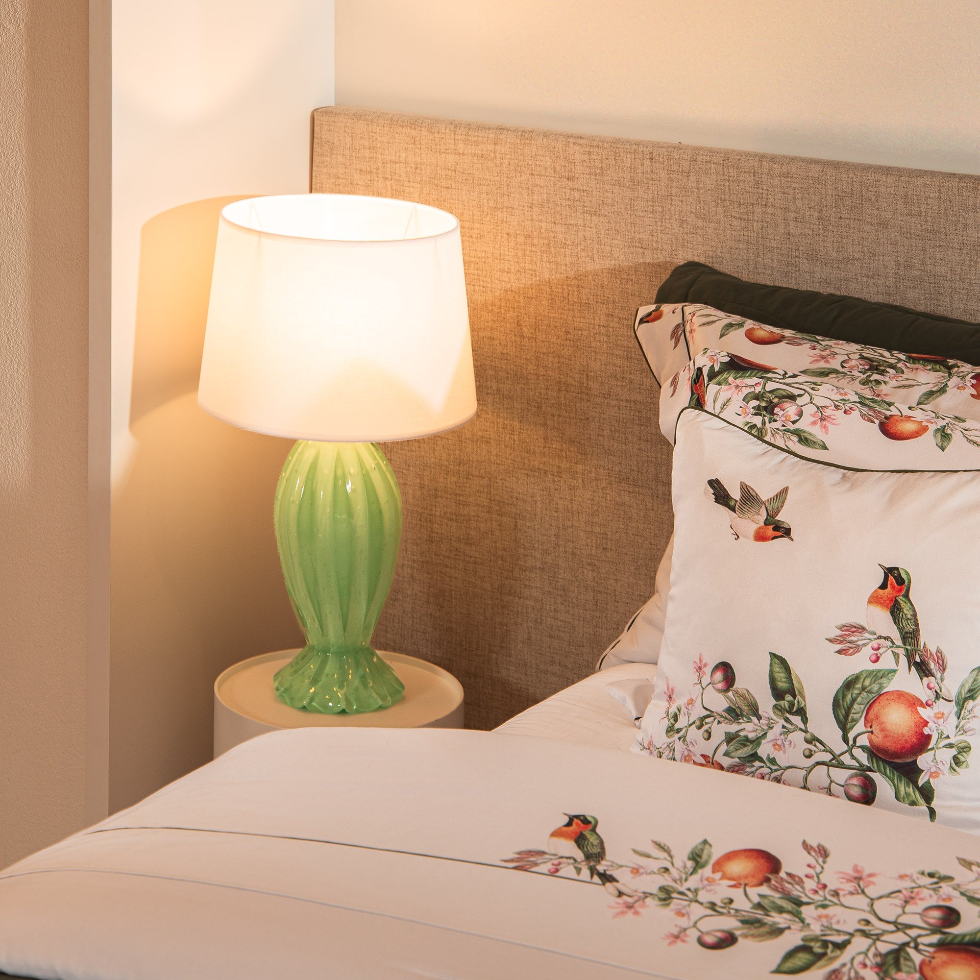 abajur murano gerbera verde menta g