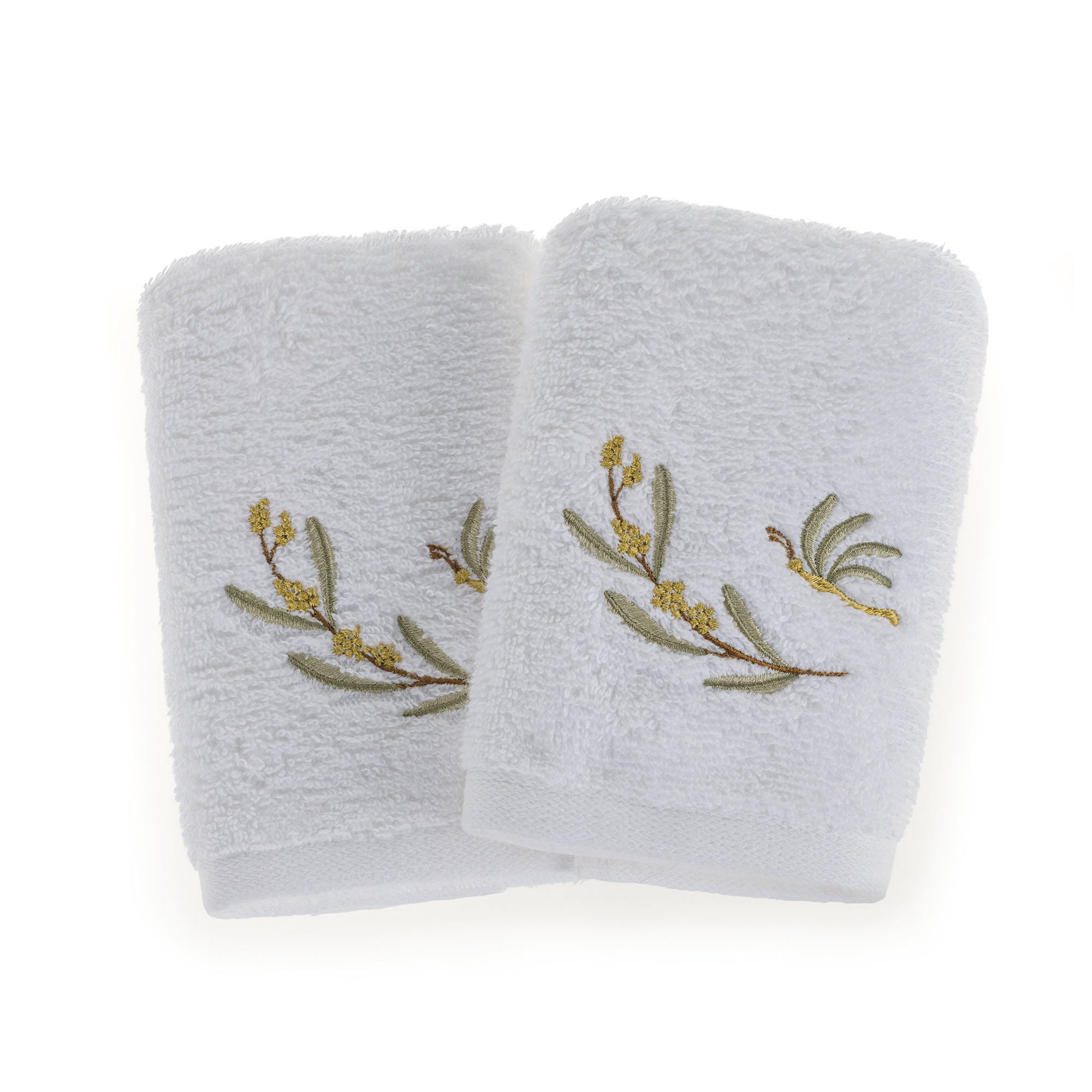 jogo duas tolhas lavabo trussardi 100 algodao mimosa