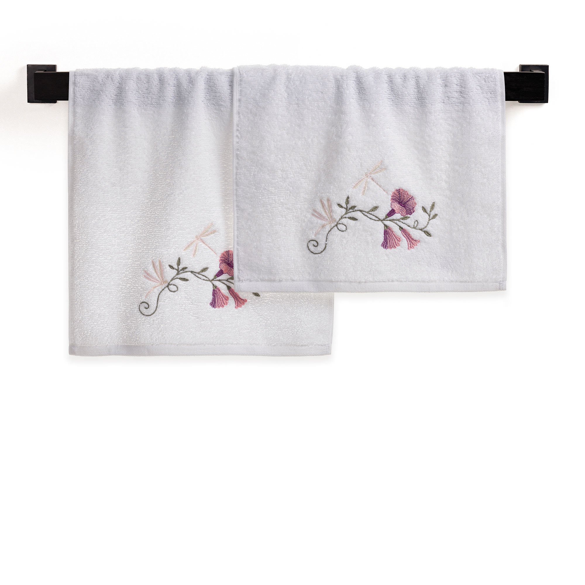 jogo toalha rosto e lavabo trussardi 100 algodao petunia 2