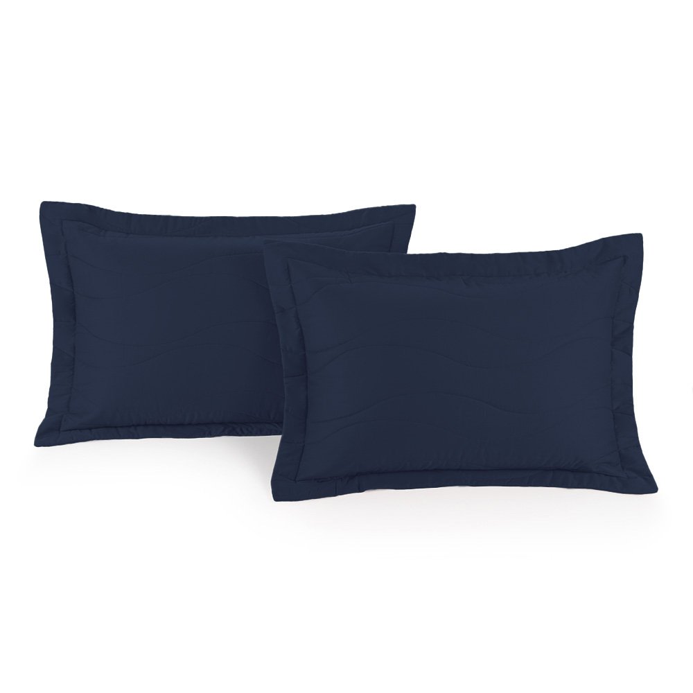 jogo 2 porta travesseiros trussardi cetim 300 fios azul siciliano sottile casa