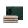 Jogo 3 Toalhas Lavabo Literie Allure beige com caixa presente Sottile Casa Natal1