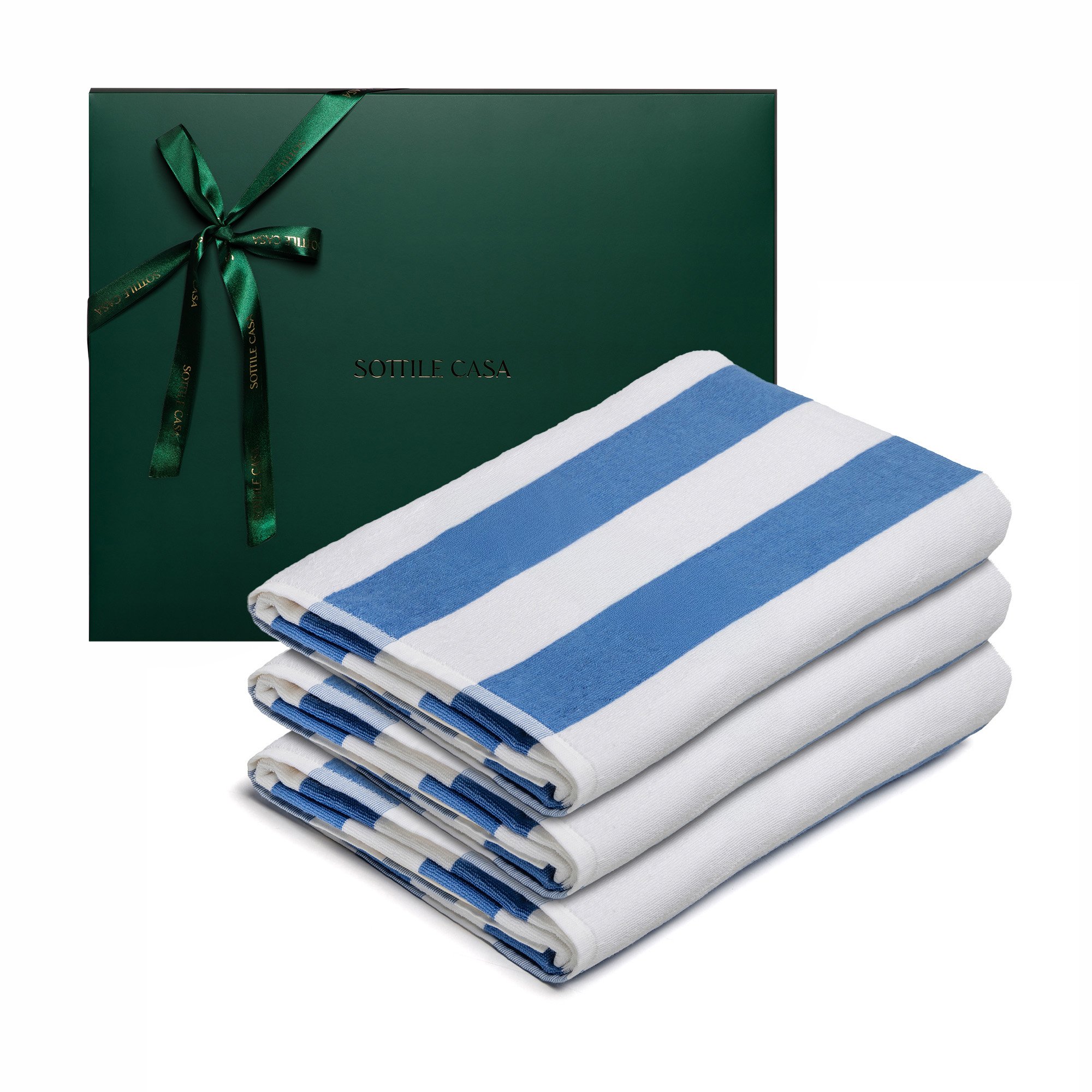 kit 3 toalha de praia sottile casa capri azul caixa natal