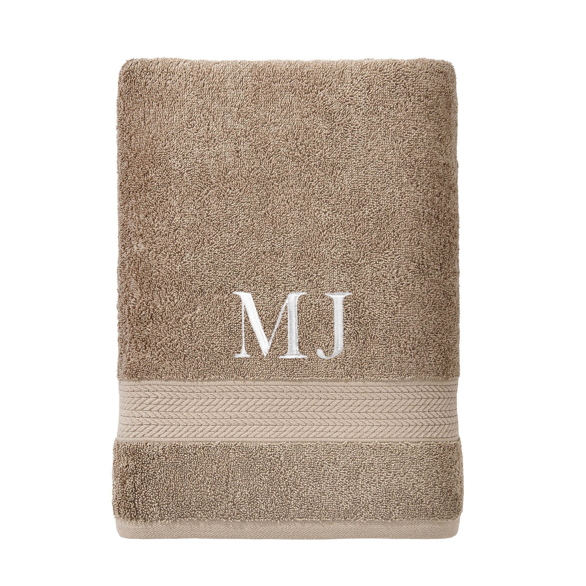 toalha banhao literie algodao bruma bege personalizado
