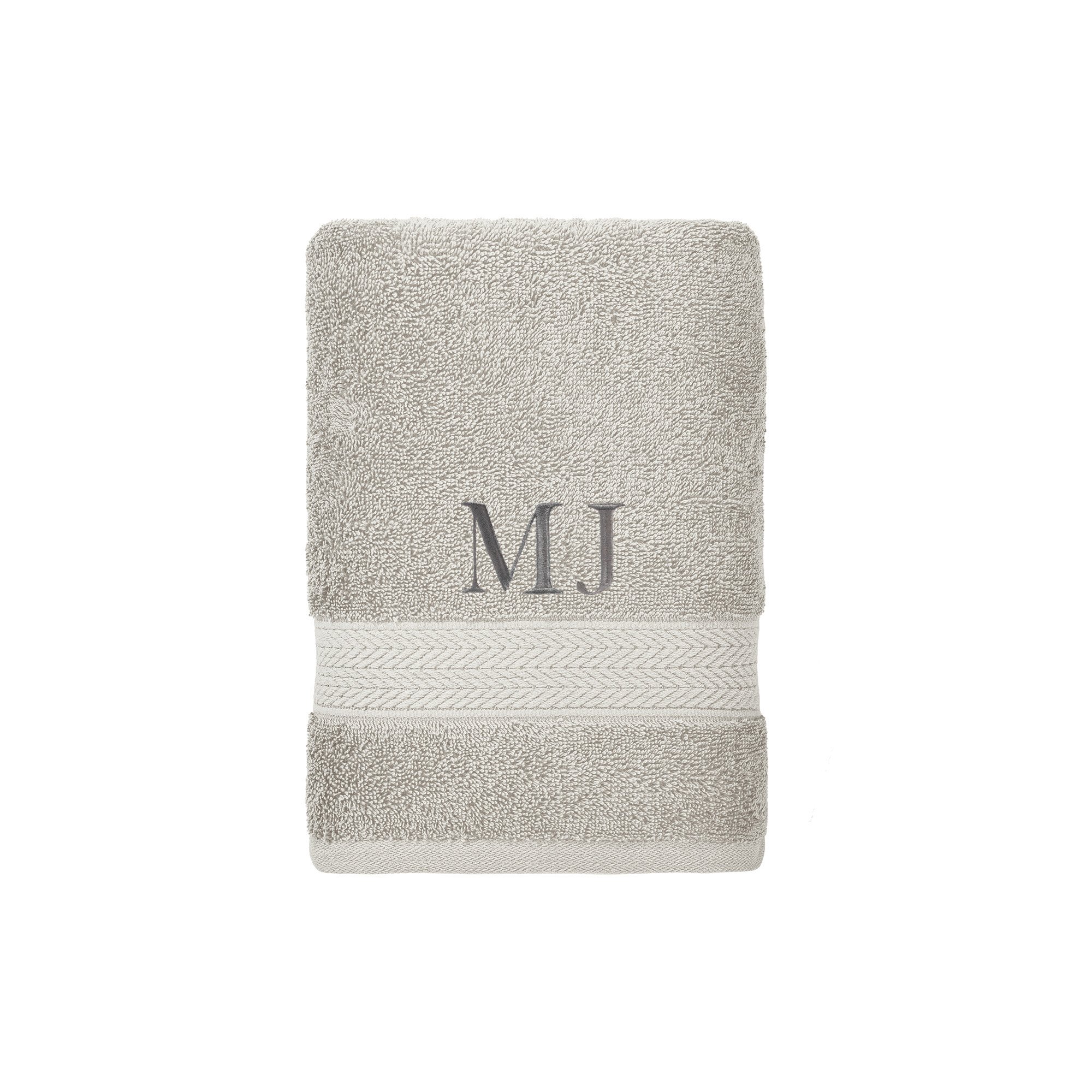 toalha rosto literie algodao bruma cinza personalizado