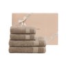 kit4pecas toalha banhao literie algodao bruma bege caixapresente