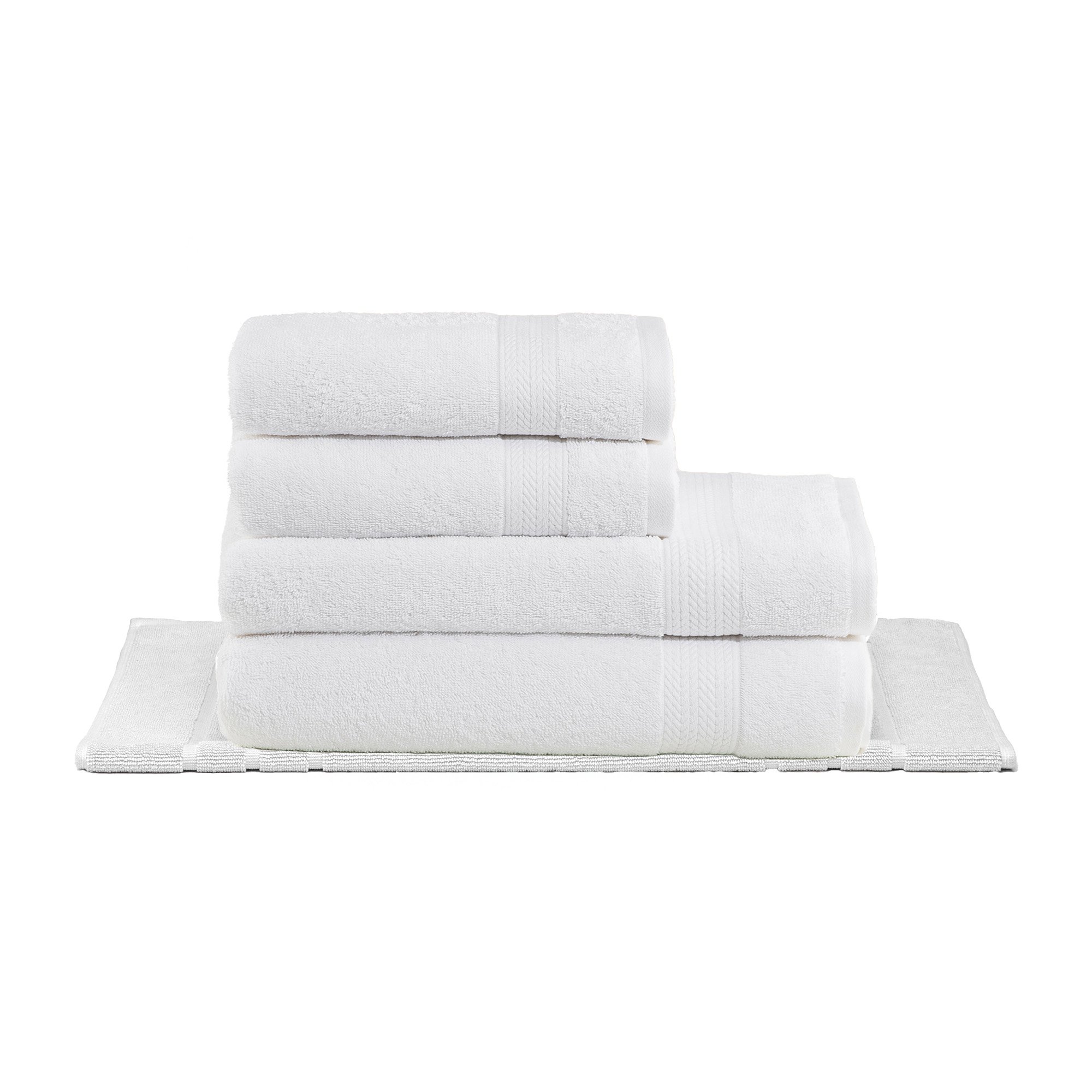 kit5pecas toalha banhao literie algodao bruma branca