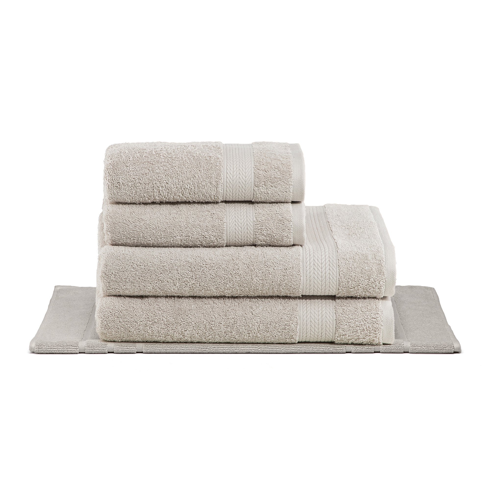 kit5pecas toalha banhao literie algodao bruma cinza