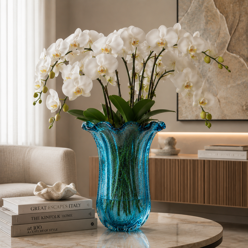 Vaso Murano Everest G - Aquamarine